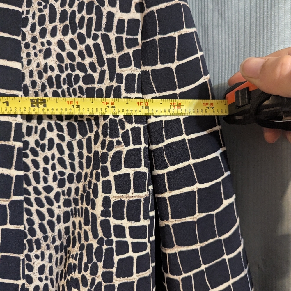 Navy White Croc Pattern Blazer Jacket - image 6
